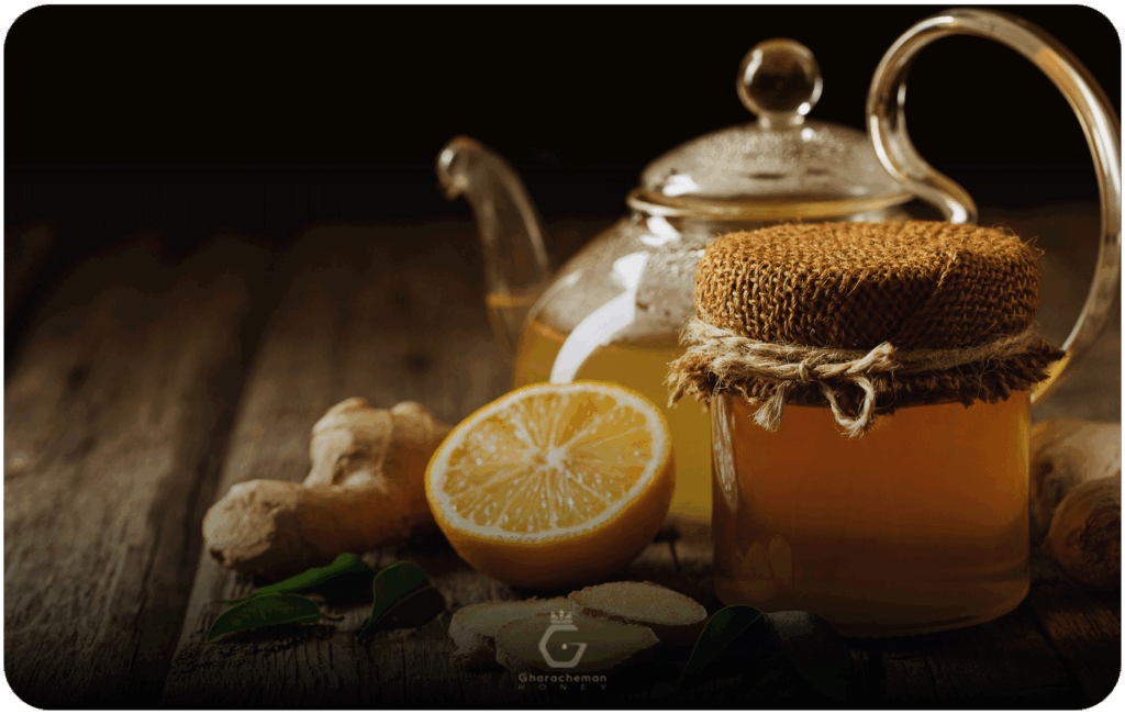 عسل، لیمو و زنجبیل برای گلو