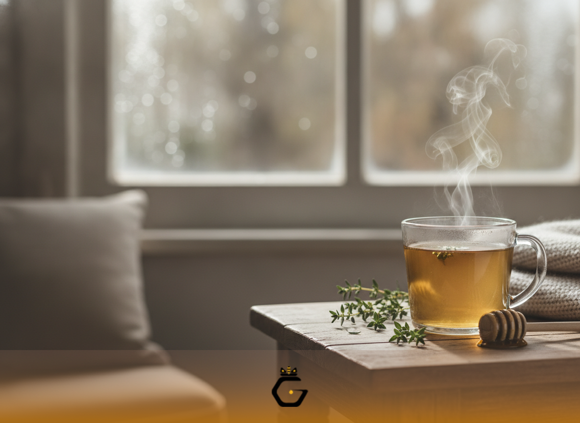 دمنوش آویشن و عسل برای تسکین برونشیت و سرفه‌های تنفسی