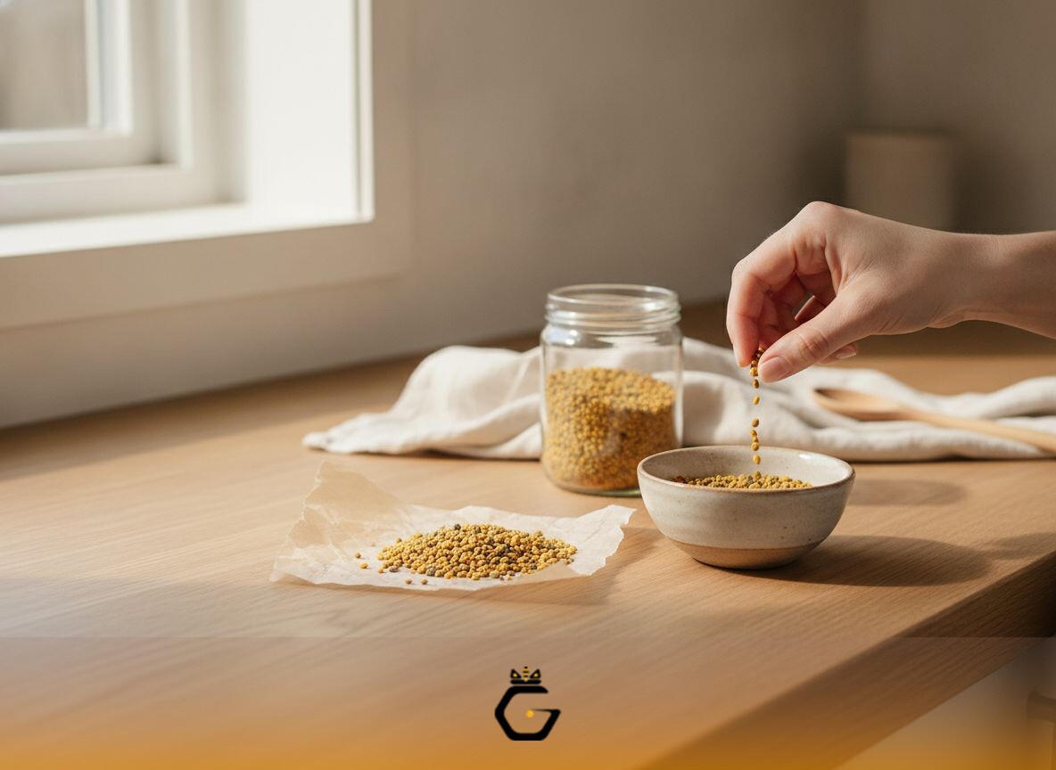 تست خانگی رطوبت و بافت گرده گل خشک برای تشخیص کیفیت و تشخیص کپک یا رطوبت پنهان
