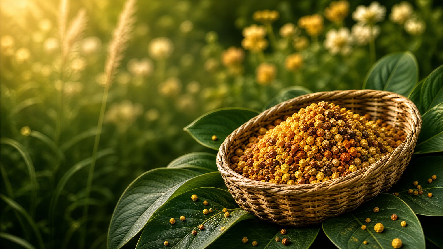 دانه های گرده گل زنبور عسل در طبیعت و فواید درمانی آن برای سلامت بدن