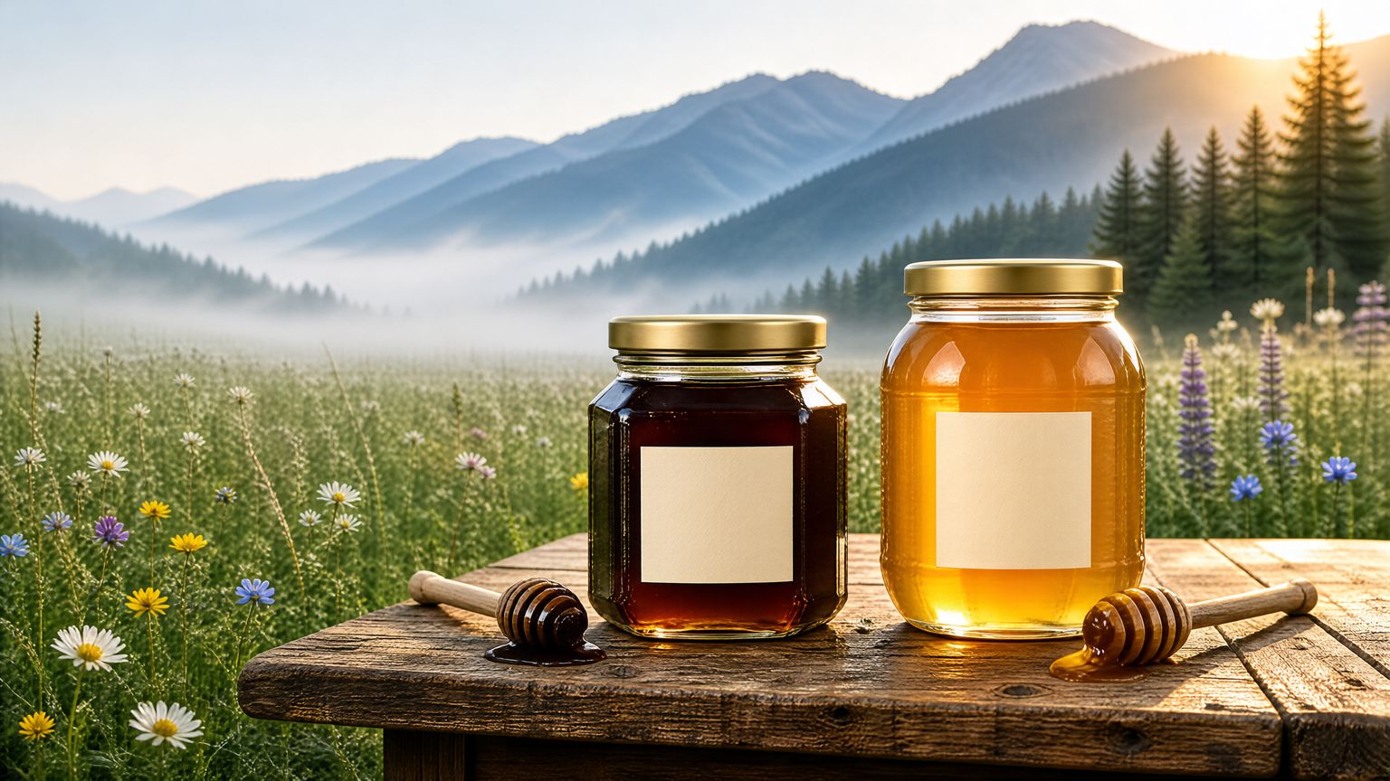 مقایسه بصری عسل کوهستان قره‌چمن و عسل کندوسنتی برای انتخاب مناسب‌ترین نوع عسل برای کودکان بر اساس سن و طعم